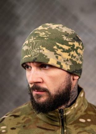 Флісова шапка герб піксель вт7660