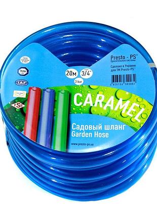 Шланг поливочний presto-ps caramel синій 3/4" (19 мм) 30 м для саду, городу, питної води, car b-3/4 30