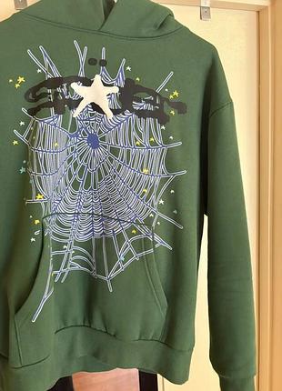 Худи sp5der web logo hunter green hoodie