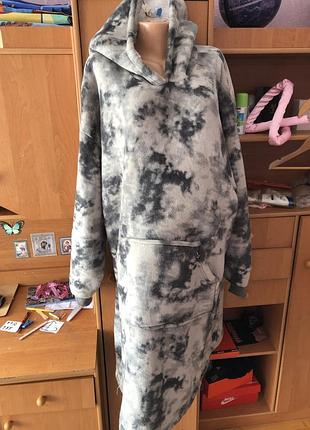 Меховушка, плюшева туника, худи, 2-4xl. довга, слип, пижама