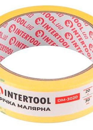 Лента малярная intertool 30 мм х 20 м желтая (dm-3020) (8 шт.)