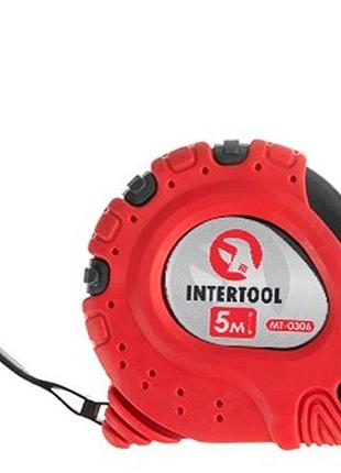 Рулетка intertool 5 м х 25 мм супер-магнит (mt-0306)