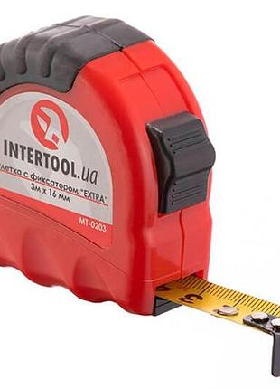 Рулетка intertool 3 м х 16 мм extra (mt-0203)