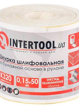 Шліфувальна шкурка intertool 115 мм x 50 м x p320 папір (bt-0826)