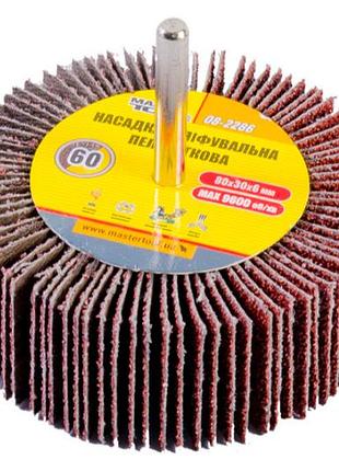 Круг лепестковый в оправке mastertool 80 х 30 мм р60 (08-2286)