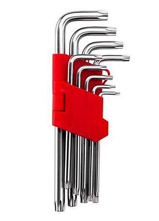 Набор torx ключей intertool 9 шт. удлиненные (ht-0608)