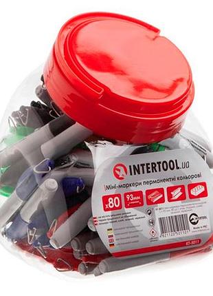 Маркер перманентный intertool 93 мм ассотри (80 шт.) (kt-5011)