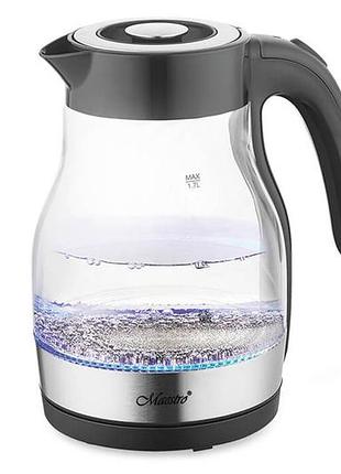 Електрочайник maestro mr-061 скло чорний (mr-061-black)