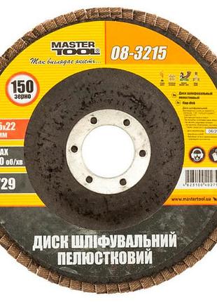 Круг лепестковый торцевой mastertool 125 мм x р150 изогнутый (08-3215)