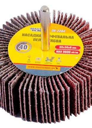 Круг лепестковый в оправке mastertool 80 х 30 мм р40 (08-2284)