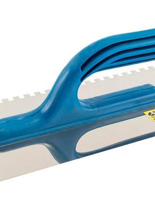 Гладилка нержавеющая mastertool 270 x 125 мм зуб 6 x 6 мм (08-2826)