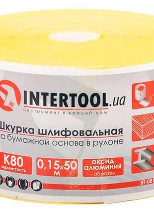 Шліфувальна шкурка intertool 115 мм x 50 м x p80 папір (bt-0818)