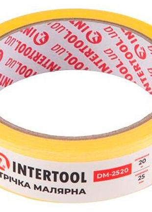 Лента малярная intertool 25 мм х 20 м желтая (dm-2520) (9 шт.)