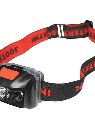 Ліхтар налобний intertool 1 led + 2 led х 1 вт (lb-0302)