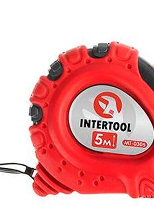Рулетка intertool 5 м х 19 мм супер-магнит (mt-0305)