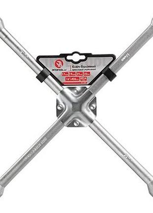 Ключ баллонный крестовой intertool 17 x 19 x 21 x 22мм (ht-1597)