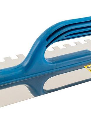 Гладилка нержавеющая mastertool 270 x 125 мм зуб 12 x 12 мм (08-2227)