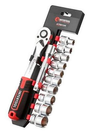 Набор инструмента на планке intertool 1/2" x 12 ед. storm (et-8014)