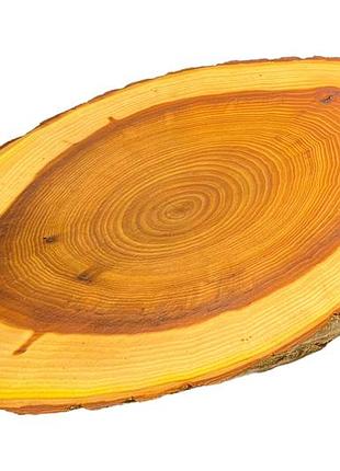 Доска разделочная eco tabulas 420 x 230 x 30мм овальная в коре lux (ас74)