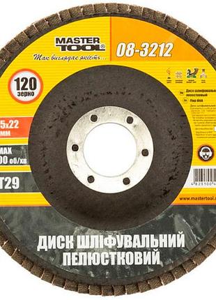 Круг лепестковый торцевой mastertool 125 мм x р120 изогнутый (08-3212)