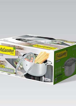 Каструля нержавіюча maestro 200 мм x 3.4 л (mr-3519-20)