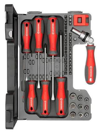 Набор отверток intertool с насадками pro 51 ед. (vt-3352) 2