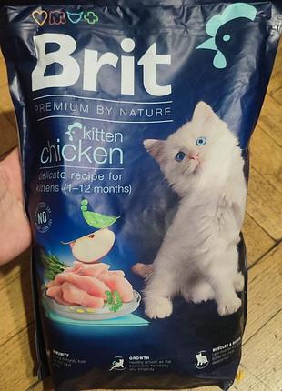 Сухий корм для кошенят brit premium by nature cat kitten з куркою 1.5 кг
