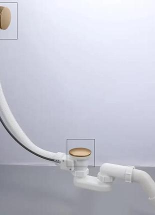 Комплект накладок до сифону для ванни напівавтомат koer bd-04-12 1 1/2'' (колір золото матове) (kr5445)