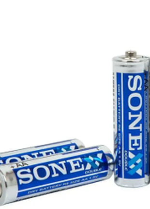 Батарейки сольові sonex aa r6 пальчикові, 4 штуки у комплекті