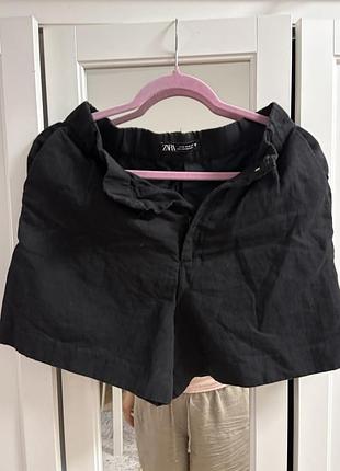 І чорні жіночі літні шорти бренду zara з еластичним поясом