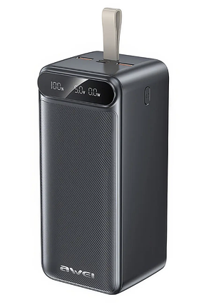 Внешний аккумулятор power bank на 100 000 мач с дисплеем и фонариком awei p101k 22.5w ∙ power bank p101k с дисплеем и led-лампой