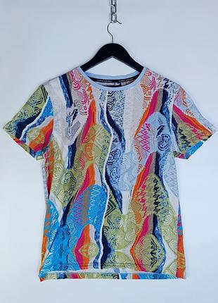 Футболка чоловіча еластична преміум/яскрава/в кольоровий принт/casual/streetwear/crazy print hip hop vintage/coogi x missoni