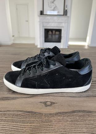 Golden goose оригінал італія чорні замшеві шкіряні кеди