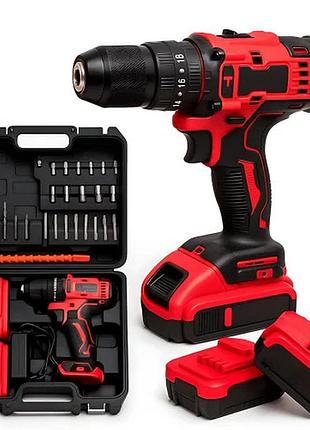 Шуруповерт аккумуляторный ударный 24v с 2 аккумуляторами red ma751 • электрическая дрель-шуруповерт для дома, ремонта, сборки