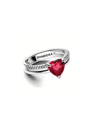 Серебряное кольцо колечко пандора сердце красное pandora 17.5
