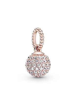 Оригинал original pandora пандора оригинальный серебряный шарм подвеска кулон сфера розовое золото 388686c01