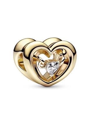 Оригінал original pandora пандора оригінальний срібний шарм підвіска кулон серце жовте золото 762493c01