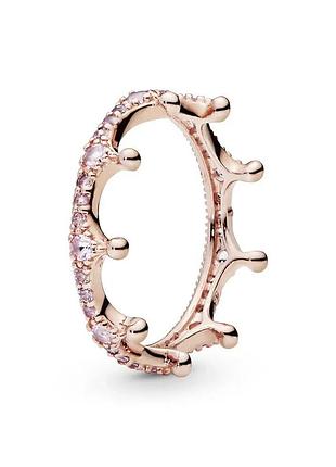Оригинал original pandora пандора оригинальное серебряное кольцо корона с камнями розовое золото 187087npo 16