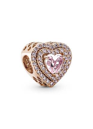 Оригінал original pandora пандора оригінальний срібний шарм підвіска кулон серце рожеве золото 789218c01