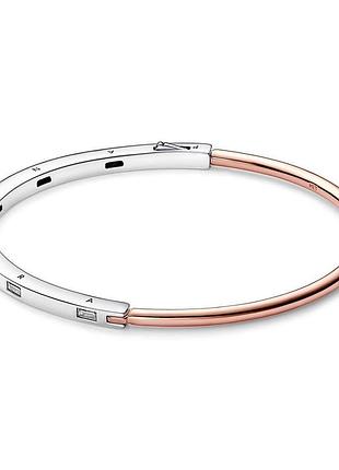 Оригинал original pandora пандора оригинальный серебряный браслет розовое золото бангл 582740c01
