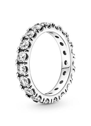 Оригинал original pandora пандора оригинальное серебряное кольцо прозрачные камни дорожка 190050c01 17