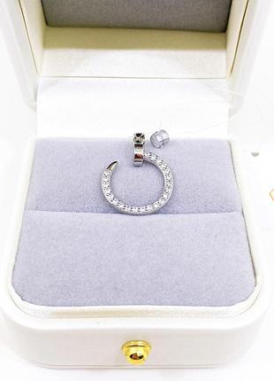 Намисто підвіска кулон логотип цвяха з камінням картьє cartier срібло