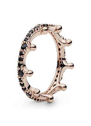 Оригинал original pandora пандора оригинальное серебряное кольцо корона с камнями розовое золото 187087nck 16