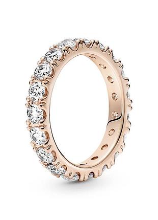 Оригинал original pandora пандора оригинальное серебряное кольцо прозрачноые камни розовое золото 180050c01