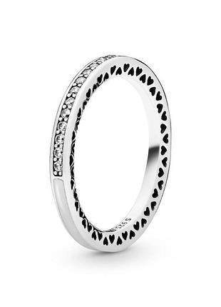 Оригінал original pandora пандрова оригінальне срібне кільце прозорі камені емаль біла 191011cz 18