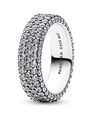 Оригинал original pandora пандора оригинальное серебряное кольцо прозрачные камни 192634c01 16,5