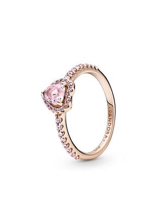 Серебряное кольцо колечко пандора сердце розовое золото pandora 18