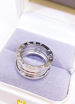 Кольцо колечко с логотипом широкое большое серебро булгари bulgari 19