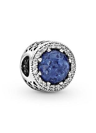 Оригінал original pandora пандора оригінальний срібний шарм підвіска кулон синій круглий камінь 791725nmb