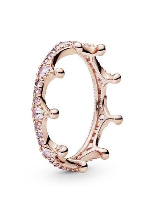 Оригинал original pandora пандора оригинальное серебряное кольцо корона с камнями розовое золото 187087npo